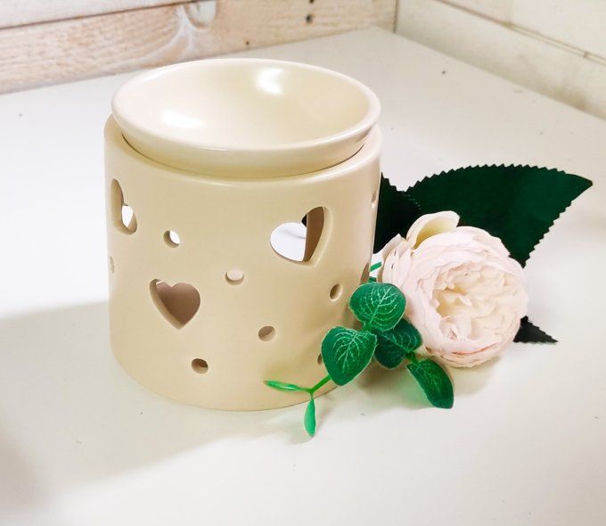 Coffret Brûleur coupelle cœur Blanc 
